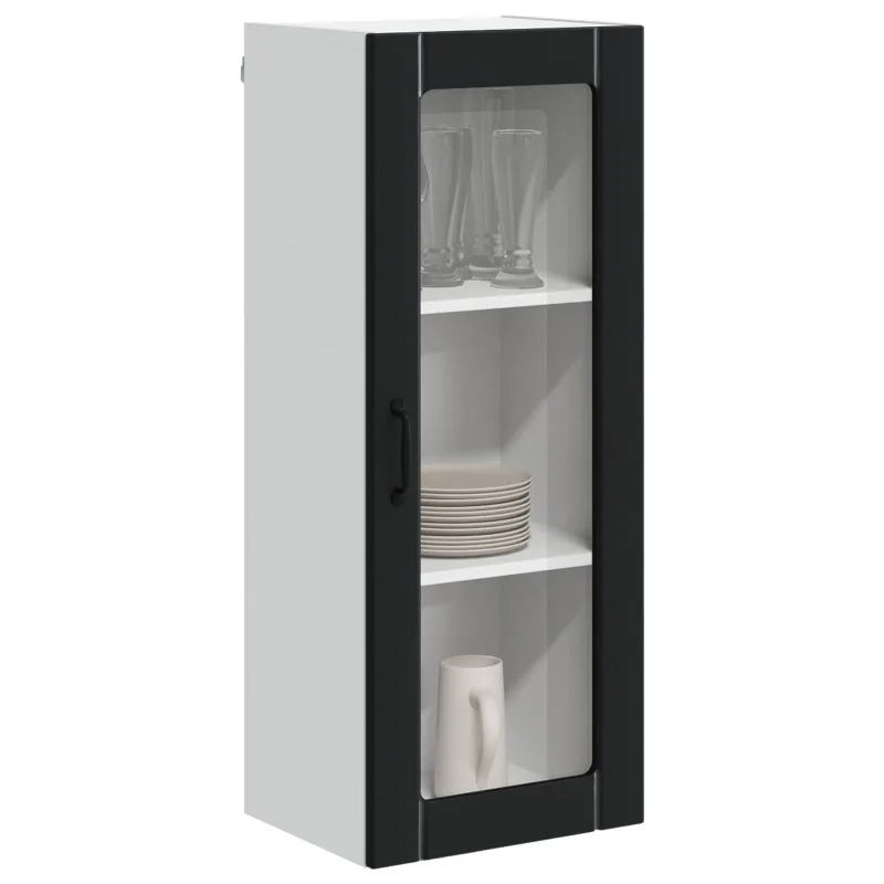 Sieninis stiklinis kabinetas LUCCA Juoda 40 x 31 x 100 cm