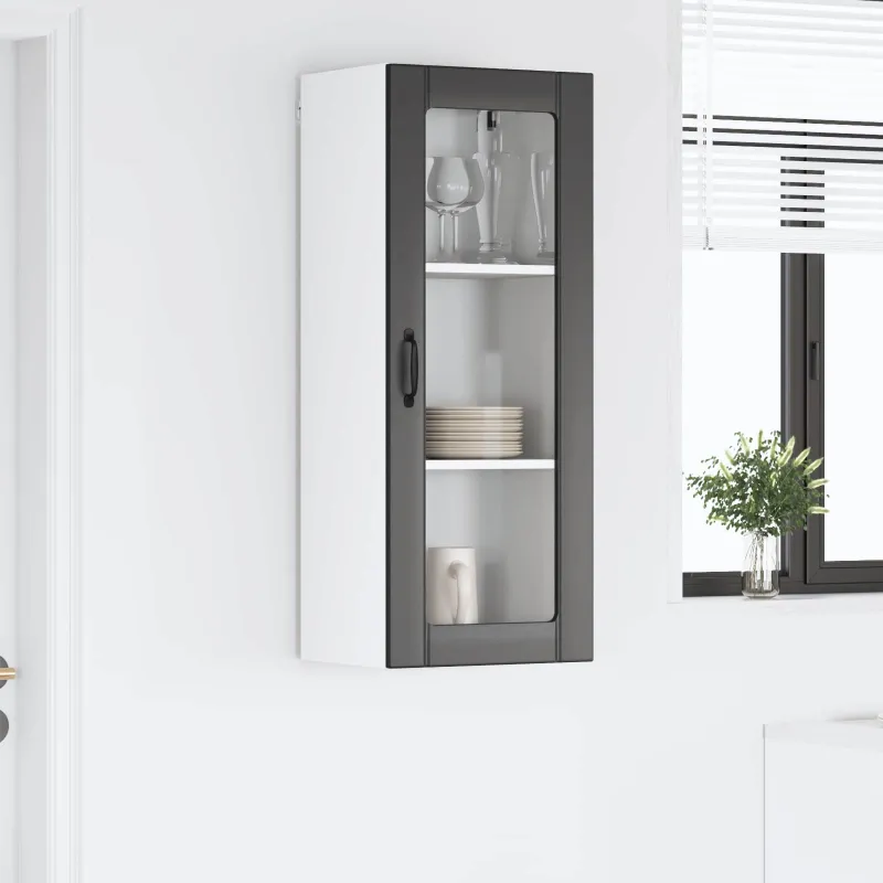 Sieninis stiklinis kabinetas LUCCA Juoda 40 x 31 x 100 cm
