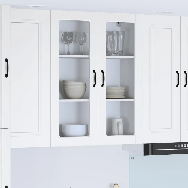 Sieninis stiklinis kabinetas LUCCA Balta 80 x 31 x 100 cm