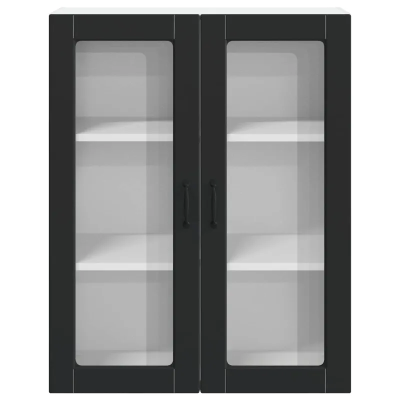 Sieninis stiklinis kabinetas LUCCA Juoda 80 x 31 x 100 cm
