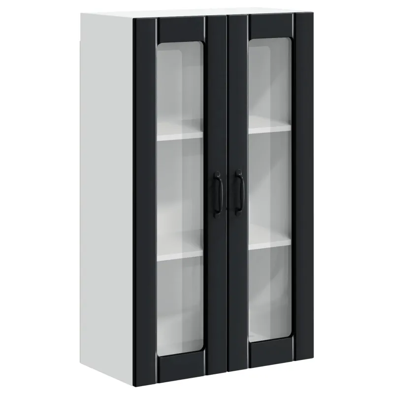 Sieninis stiklinis kabinetas LUCCA Juoda 60 x 31 x 100 cm
