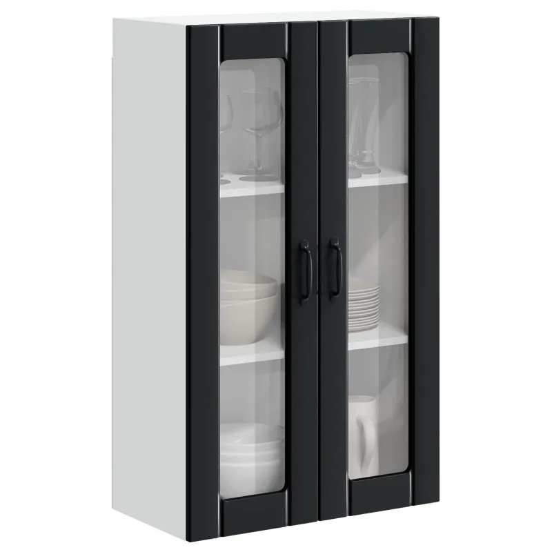 Sieninis stiklinis kabinetas LUCCA Juoda 60 x 31 x 100 cm