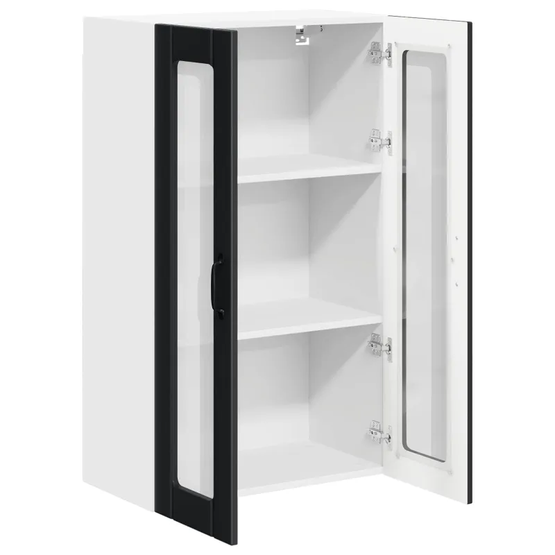 Sieninis stiklinis kabinetas LUCCA Juoda 60 x 31 x 100 cm