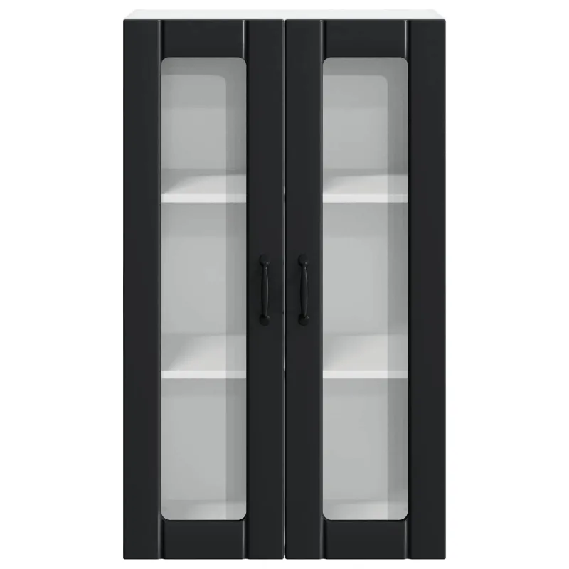 Sieninis stiklinis kabinetas LUCCA Juoda 60 x 31 x 100 cm
