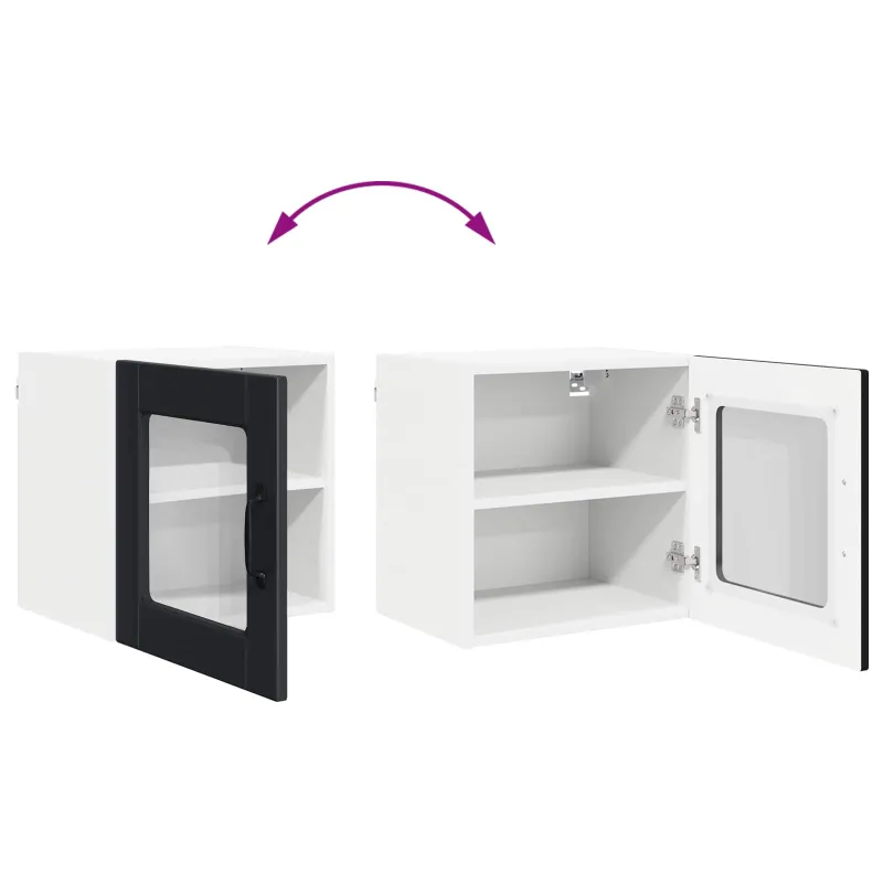 Sieninis stiklinis kabinetas PORTO Juoda 40 x 31 x 40 cm