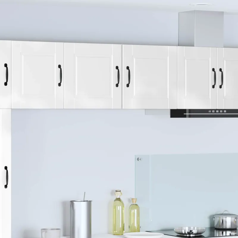Sieninė spintelė PORTO 2 pcs Aukštai blizganti balta