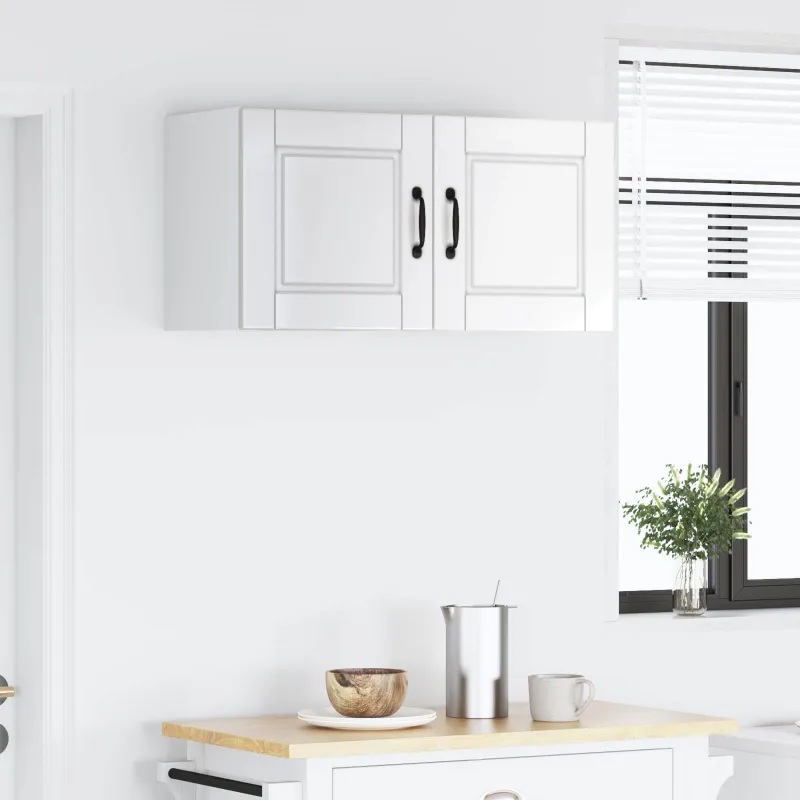 Sieninė spintelė PORTO 2 pcs Aukštai blizganti balta