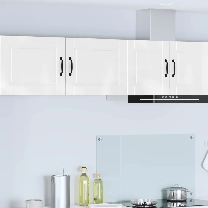 Sieninė spintelė PORTO 2 pcs Aukštai blizganti balta