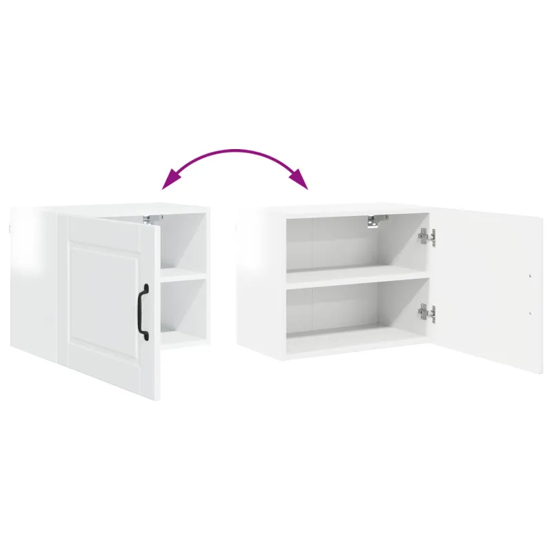 Sieninė spintelė PORTO 2 pcs Aukštai blizganti balta
