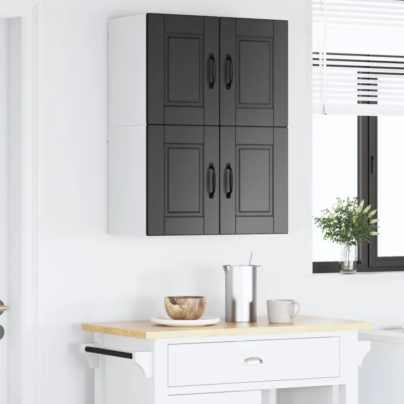 Sieninė spintelė PORTO 2 pcs Juoda 60 x 31 x 40 cm