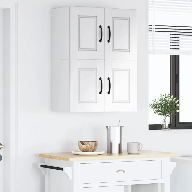 Sieninė spintelė PORTO 2 pcs Aukštai blizganti balta