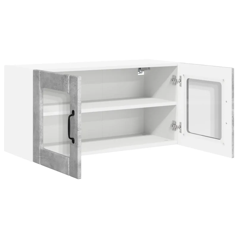 Sieninis stiklinis kabinetas PORTO Betono pilka 80 x 31 x 40 cm