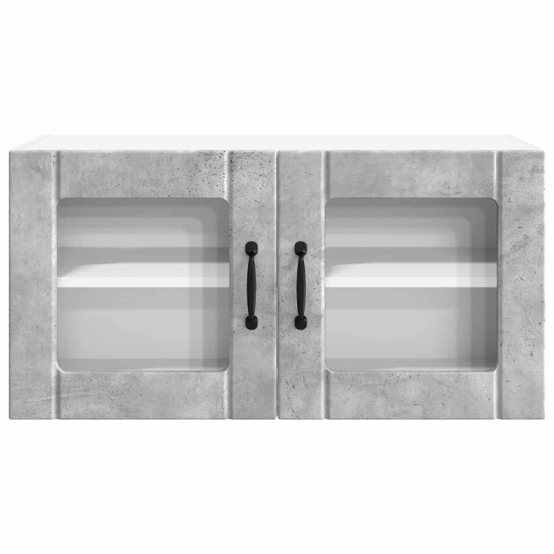 Sieninis stiklinis kabinetas PORTO Betono pilka 80 x 31 x 40 cm
