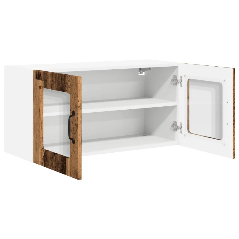 Sieninis stiklinis kabinetas PORTO Senas medis 80 x 31 x 40 cm