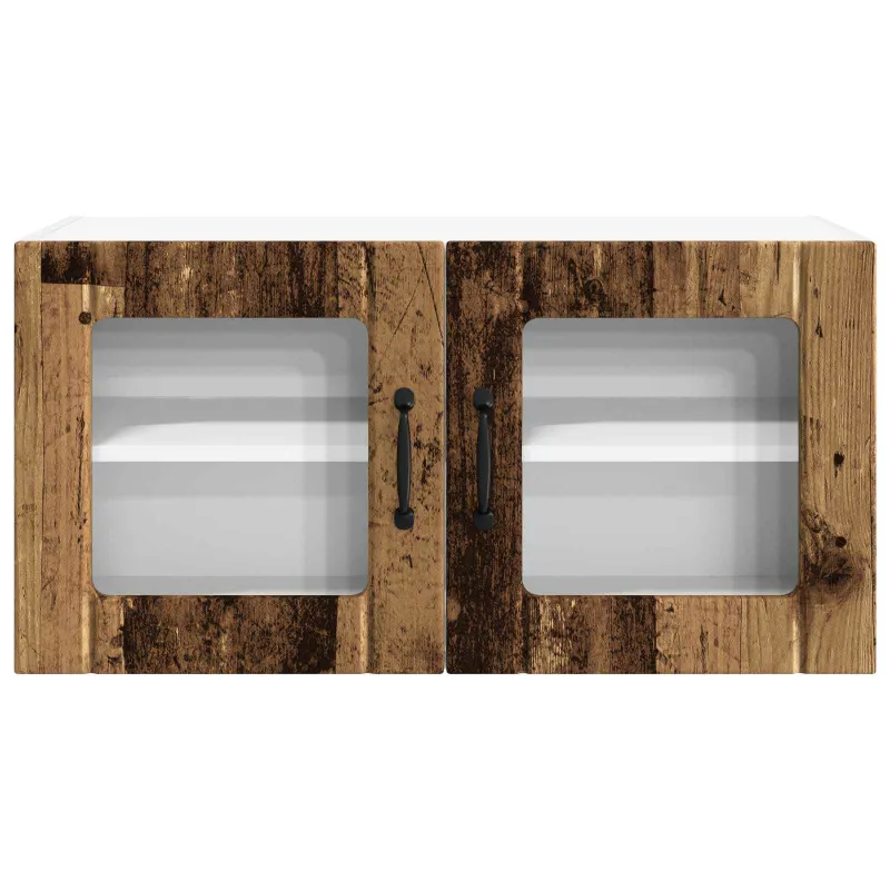 Sieninis stiklinis kabinetas PORTO Senas medis 80 x 31 x 40 cm