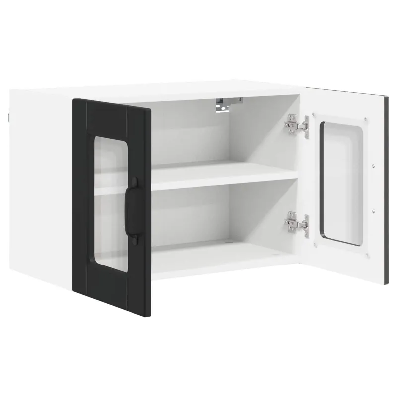 Sieninis stiklinis kabinetas PORTO Juoda 60 x 31 x 40 cm