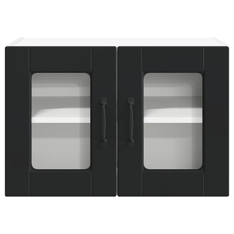 Sieninis stiklinis kabinetas PORTO Juoda 60 x 31 x 40 cm