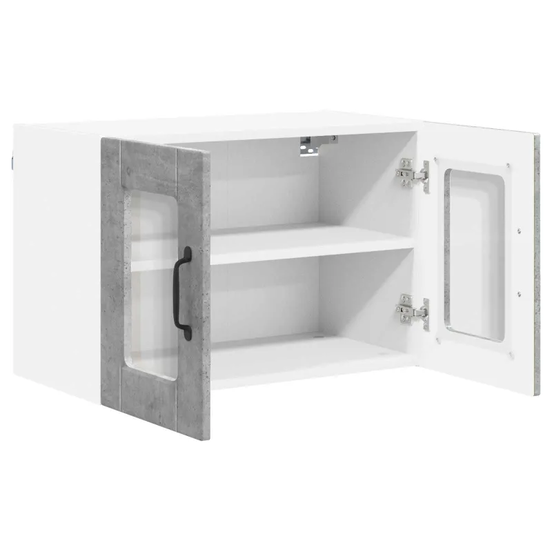 Sieninis stiklinis kabinetas PORTO Betono pilka 60 x 31 x 40 cm