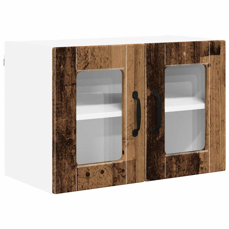 Sieninis stiklinis kabinetas PORTO Senas medis 60 x 31 x 40 cm