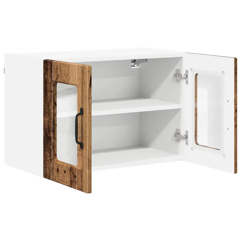 Sieninis stiklinis kabinetas PORTO Senas medis 60 x 31 x 40 cm