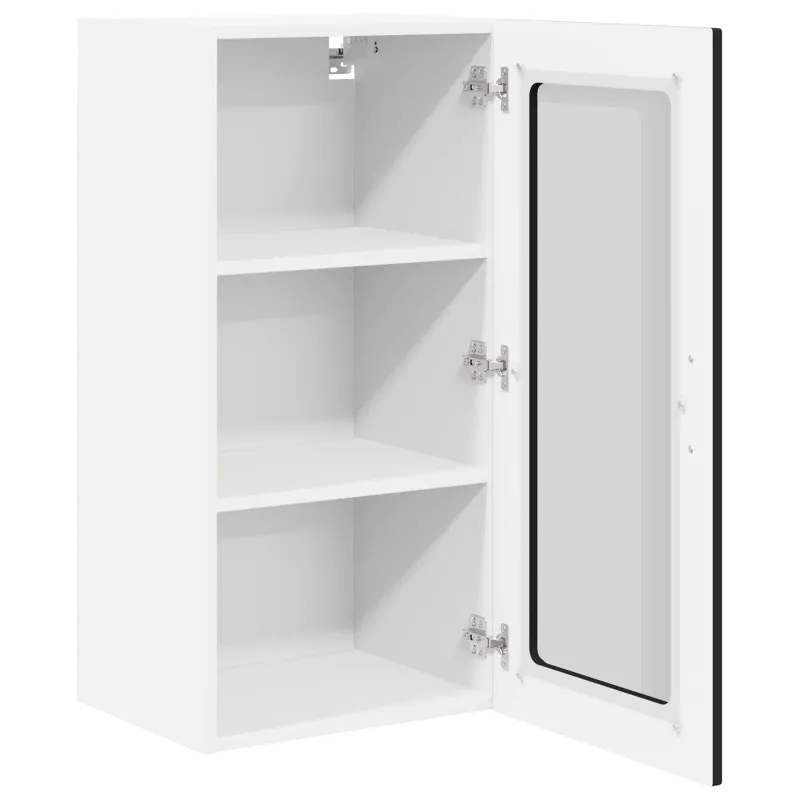 Sieninis stiklinis kabinetas PORTO Juoda 40 x 31 x 80 cm