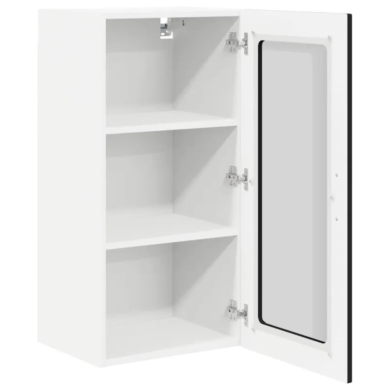 Sieninis stiklo kabinetas PORTO 2 pcs Juoda 40 x 31 x 80 cm