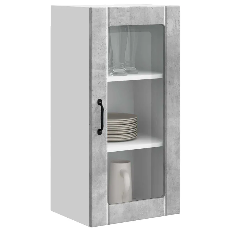 Sieninis stiklinis kabinetas PORTO Betono pilka 40 x 31 x 80 cm