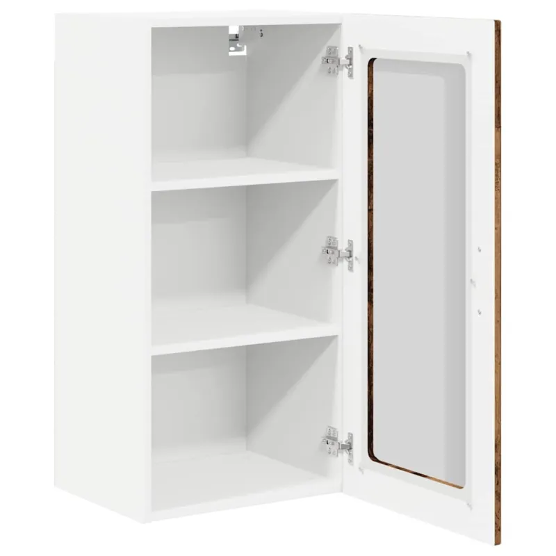 Sieninis stiklinis kabinetas PORTO Senas medis 40 x 31 x 80 cm
