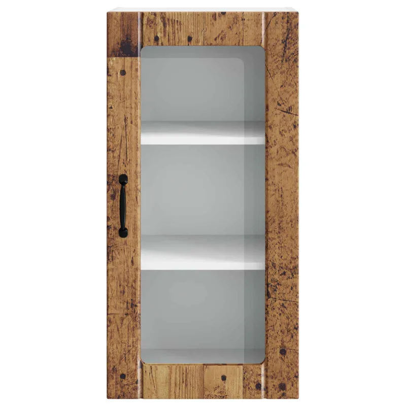 Sieninis stiklinis kabinetas PORTO Senas medis 40 x 31 x 80 cm