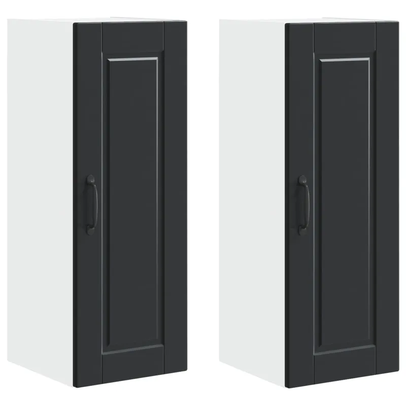 Sieninė spintelė PORTO 2 pcs Juoda 30 x 31 x 80 cm