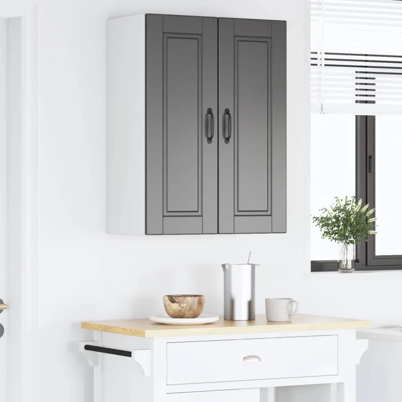 Sieninė spintelė PORTO 2 pcs Juoda 30 x 31 x 80 cm