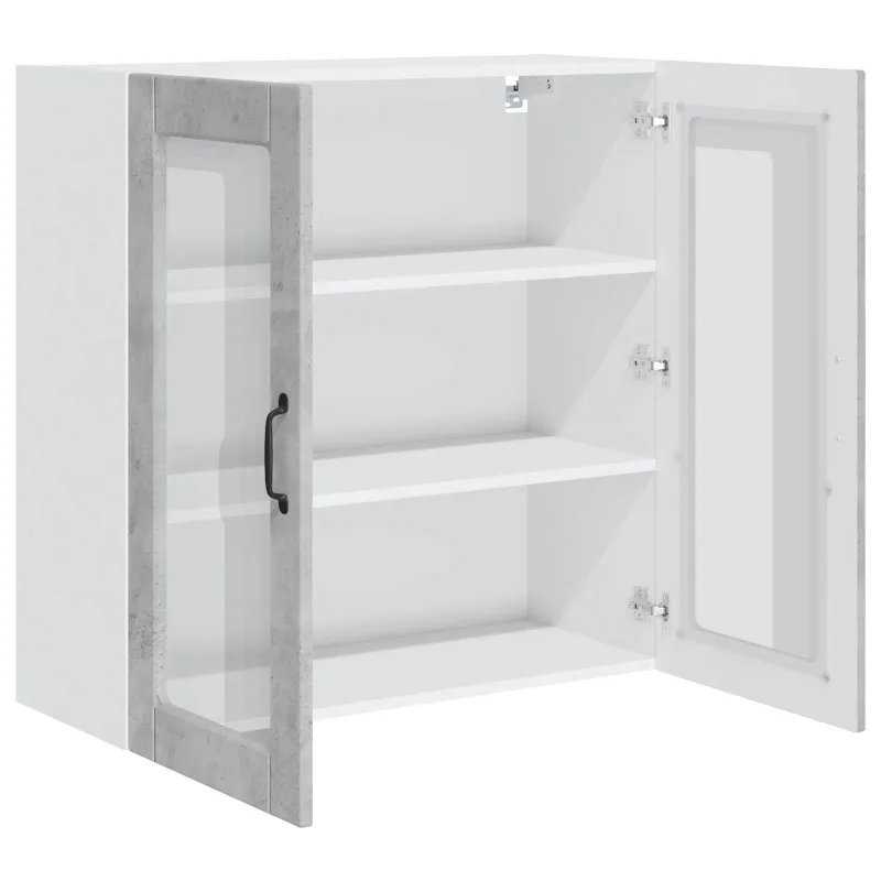 Sieninis stiklinis kabinetas PORTO Betono pilka 80 x 31 x 80 cm