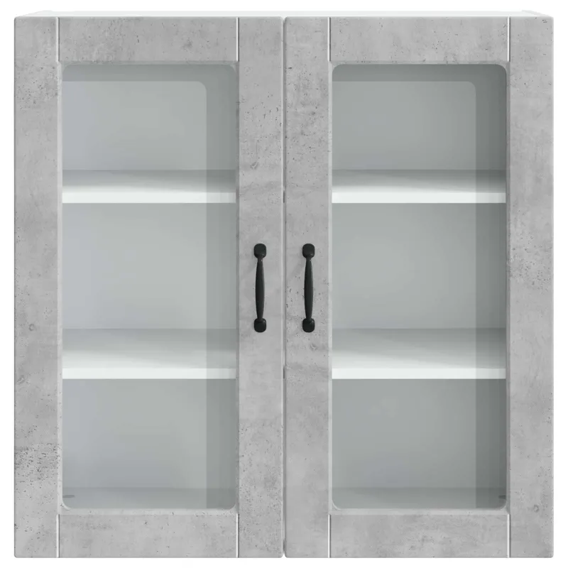 Sieninis stiklinis kabinetas PORTO Betono pilka 80 x 31 x 80 cm