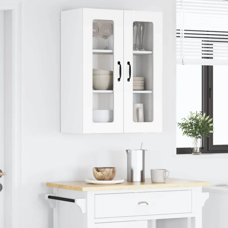 Sieninis stiklinis kabinetas PORTO Balta 60 x 31 x 80 cm