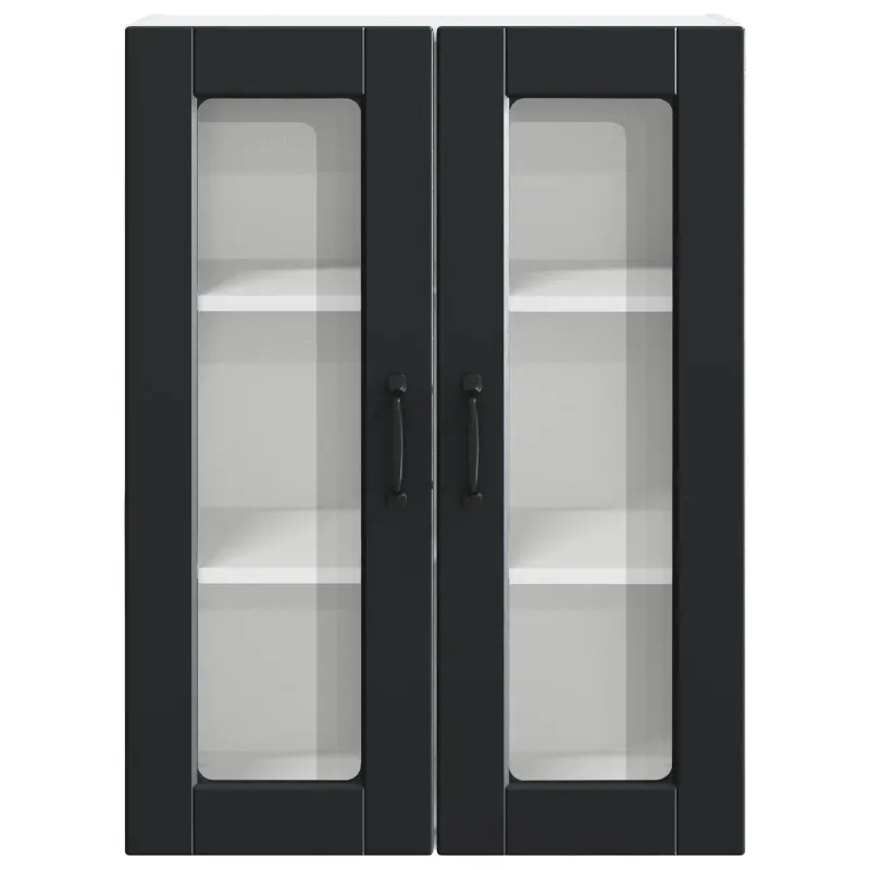 Sieninis stiklinis kabinetas PORTO Juoda 60 x 31 x 80 cm