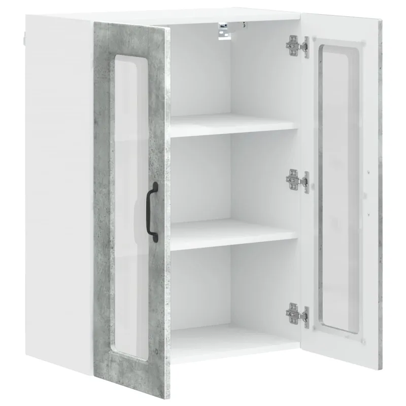 Sieninis stiklinis kabinetas PORTO Betono pilka 60 x 31 x 80 cm