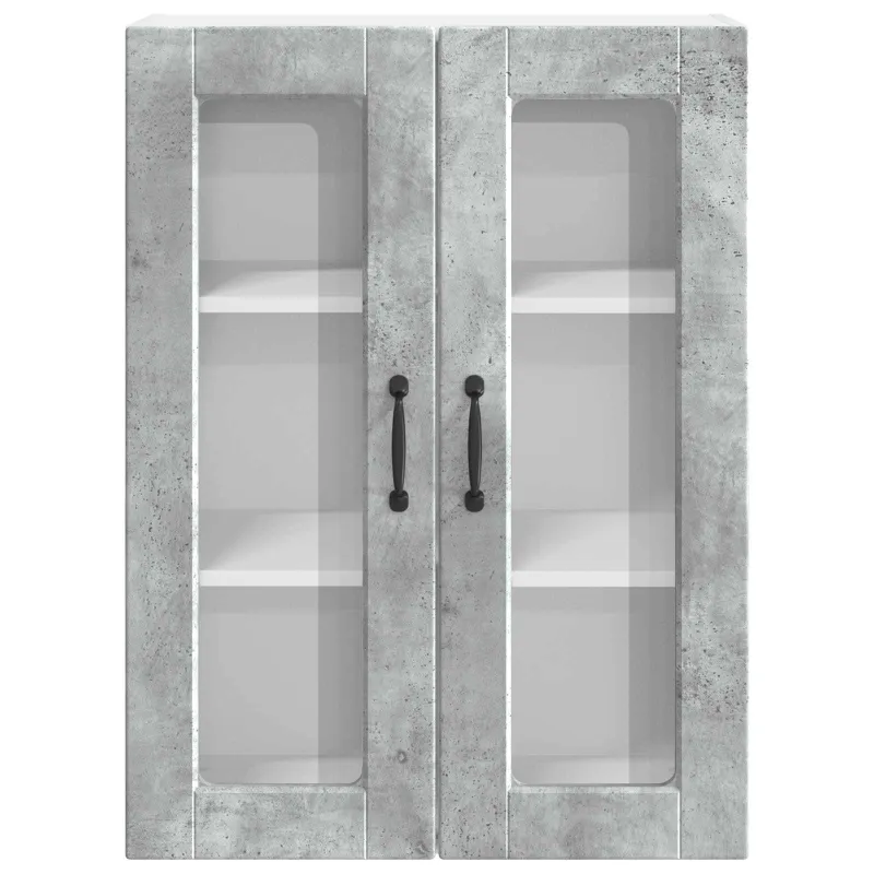 Sieninis stiklinis kabinetas PORTO Betono pilka 60 x 31 x 80 cm