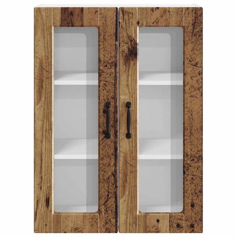 Sieninis stiklinis kabinetas PORTO Senas medis 60 x 31 x 80 cm