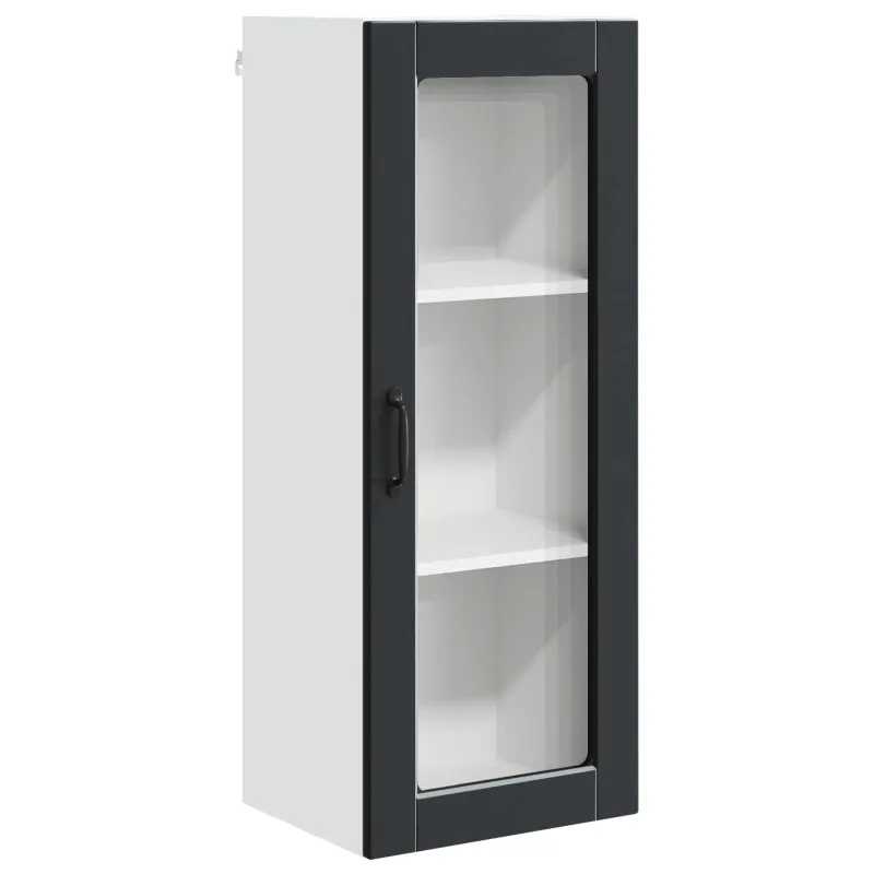 Sieninis stiklinis kabinetas PORTO Juoda 40 x 31 x 100 cm
