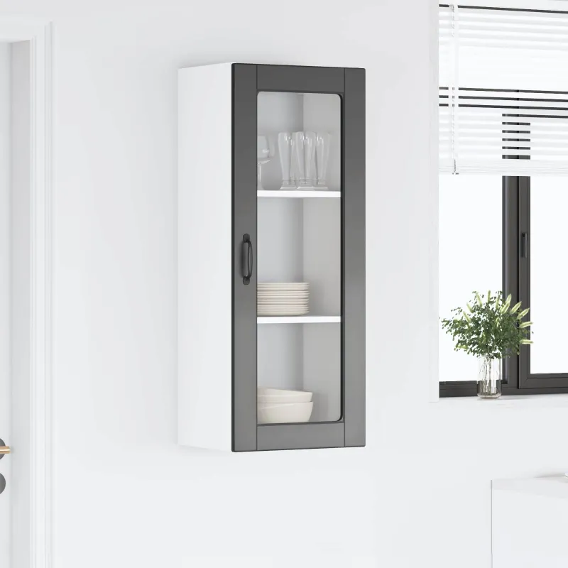 Sieninis stiklinis kabinetas PORTO Juoda 40 x 31 x 100 cm