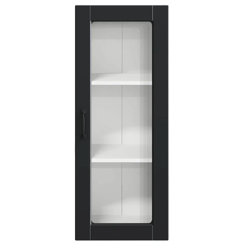 Sieninis stiklinis kabinetas PORTO Juoda 40 x 31 x 100 cm