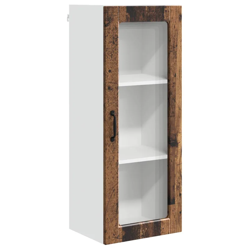Sieninis stiklinis kabinetas PORTO Senas medis 40 x 31 x 100 cm