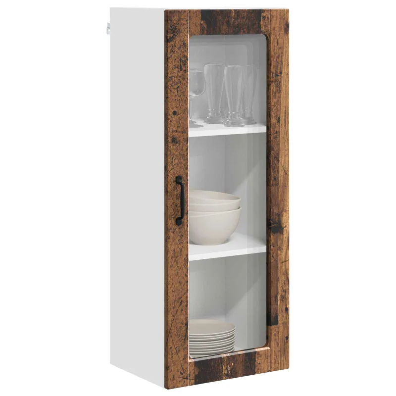 Sieninis stiklinis kabinetas PORTO Senas medis 40 x 31 x 100 cm