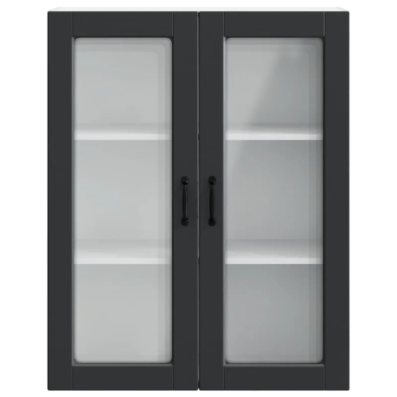 Sieninis stiklinis kabinetas PORTO Juoda 80 x 31 x 100 cm