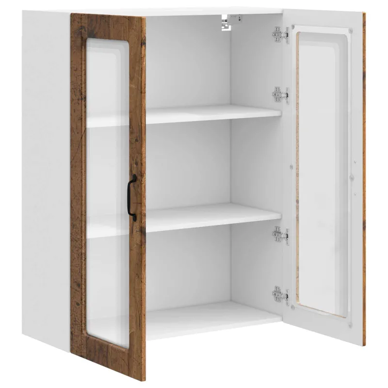 Sieninis stiklinis kabinetas PORTO Senas medis 80 x 31 x 100 cm
