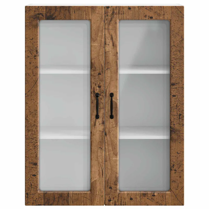 Sieninis stiklinis kabinetas PORTO Senas medis 80 x 31 x 100 cm