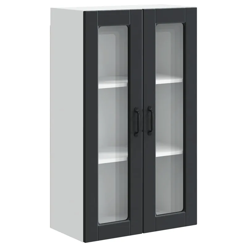Sieninis stiklinis kabinetas PORTO Juoda 60 x 31 x 100 cm