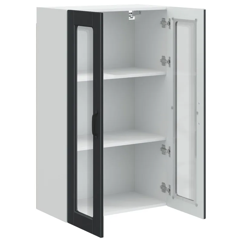 Sieninis stiklinis kabinetas PORTO Juoda 60 x 31 x 100 cm