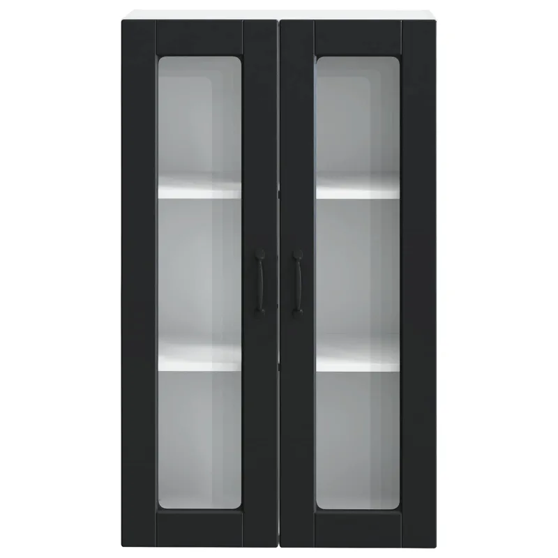 Sieninis stiklinis kabinetas PORTO Juoda 60 x 31 x 100 cm