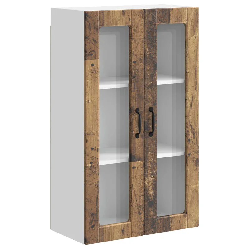 Sieninis stiklinis kabinetas PORTO Senas medis 60 x 31 x 100 cm